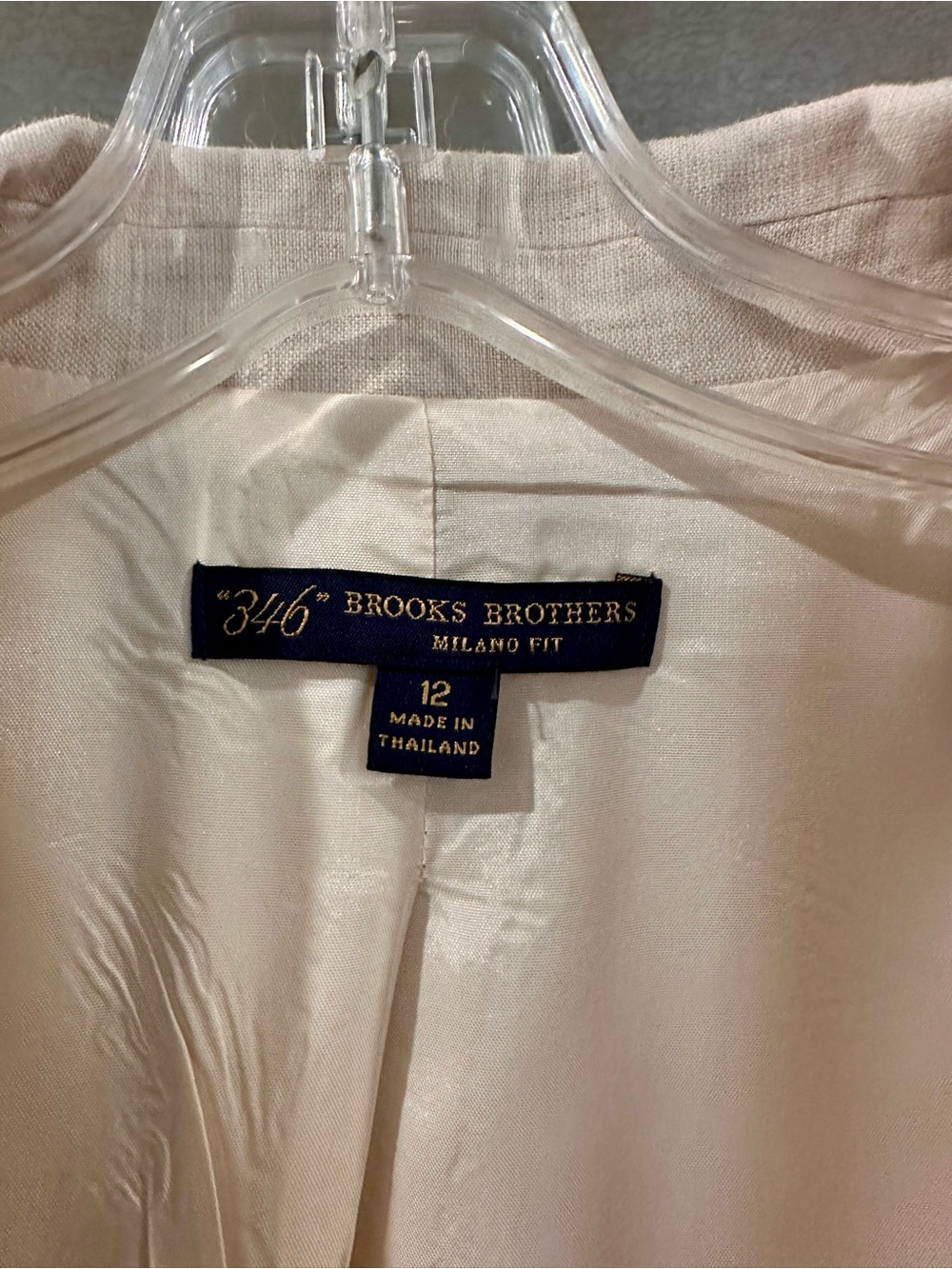 346 Brooks Brothers Cream Linen Blazer Size 12 - Picture 3 of 6